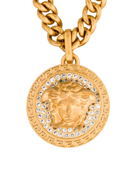 versace medusa icon necklace|Versace Medusa medallion necklace.